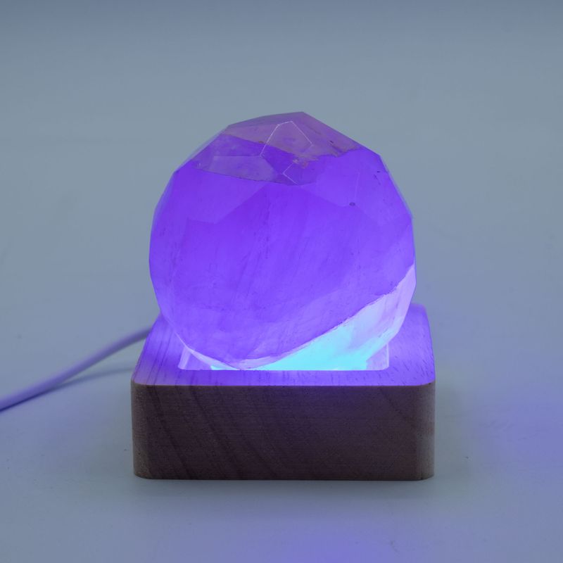 6cm Čtvercový Dřevěný USB LED Stojan - Více Barev