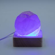 6cm Čtvercový Dřevěný USB LED Stojan - Více Barev