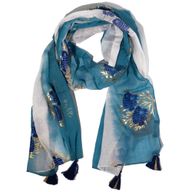 Nomad Sari  - Letní Šátek -  180x50cm - Vodní Ryba - Mořská Modrá