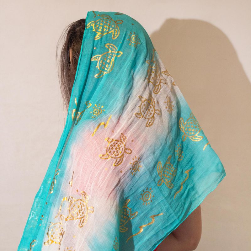 Nomad Sari  - Letní Šátek -  180x50cm - Želva - Tyrkysová