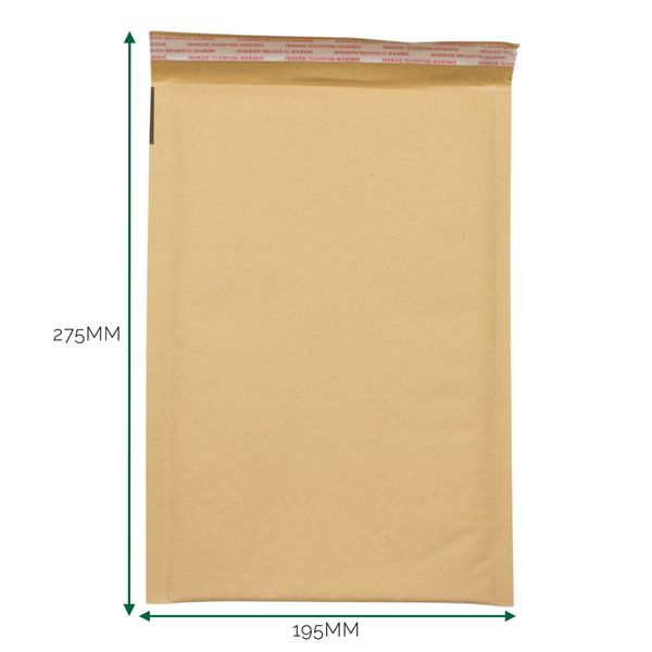 Obálka z Kraftového Papíru s Bublinkovou Fólií (195x275+40mm)