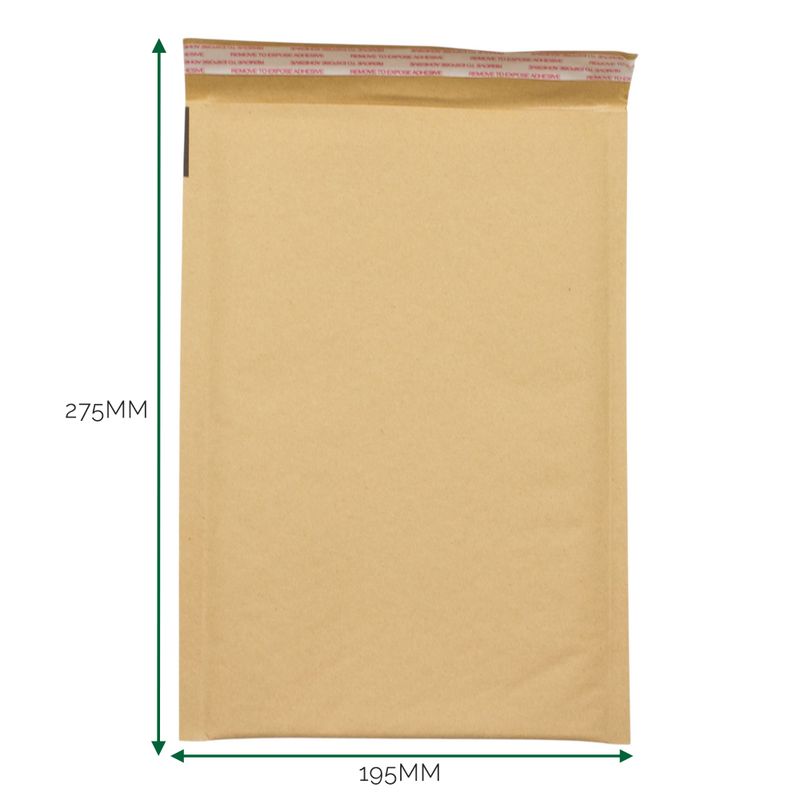 Obálka z Kraftového Papíru s Bublinkovou Fólií (195x275+40mm)