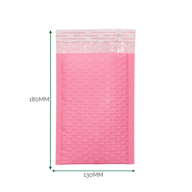 Růžová Polyetylénová Bublinková Obálka (130x180+40mm)