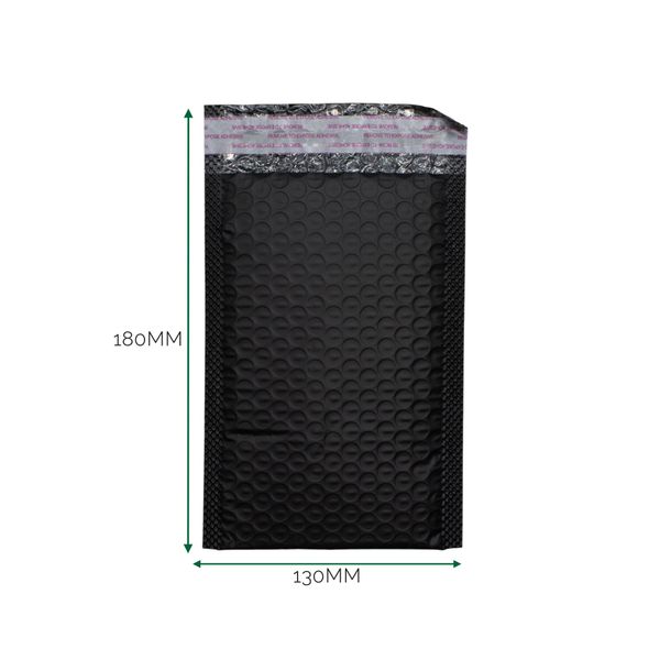 Černá Polyetylénová Bublinková Obálka (130x180+40mm)
