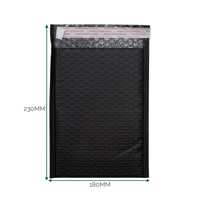 Černá Polyetylénová Bublinková Obálka (180x230+40mm)