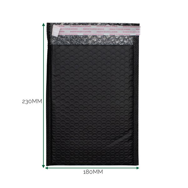 Černá Polyetylénová Bublinková Obálka (180x230+40mm)