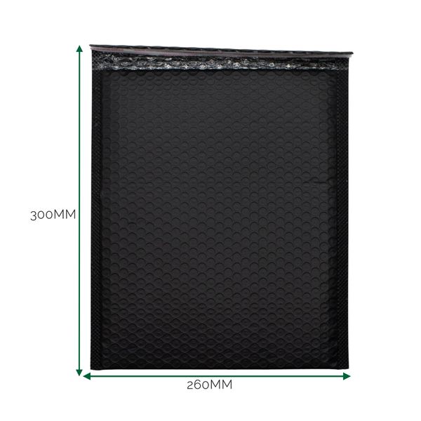 Černá Polyetylénová Bublinková Obálka (260x300+40mm)