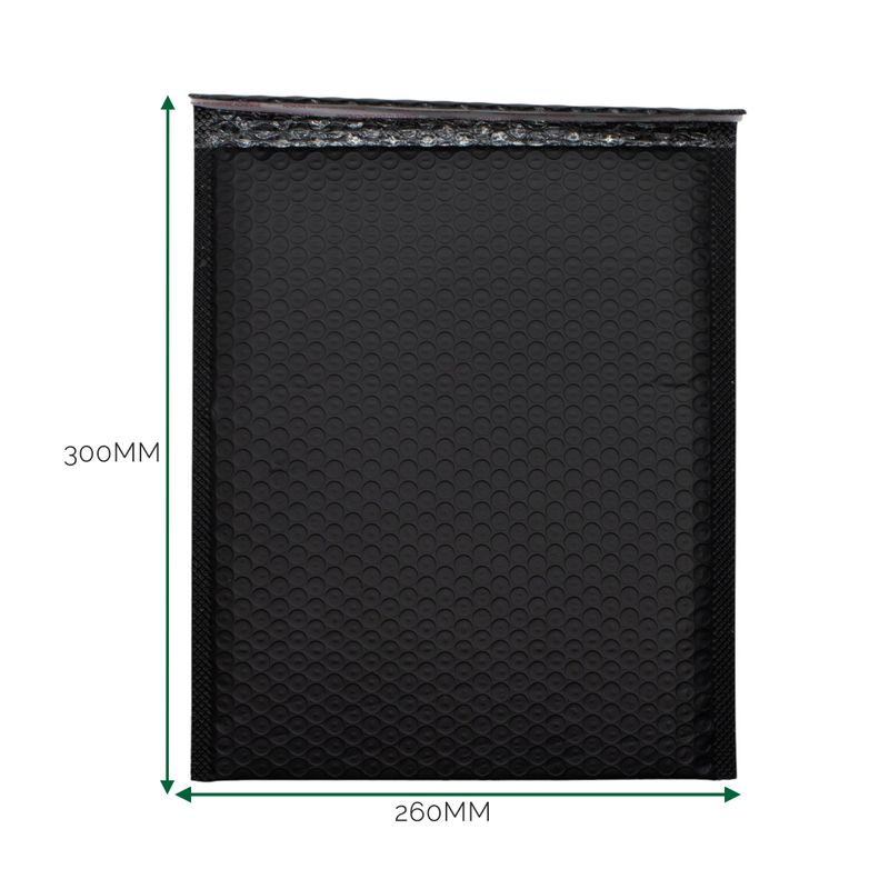 Černá Polyetylénová Bublinková Obálka (260x300+40mm)