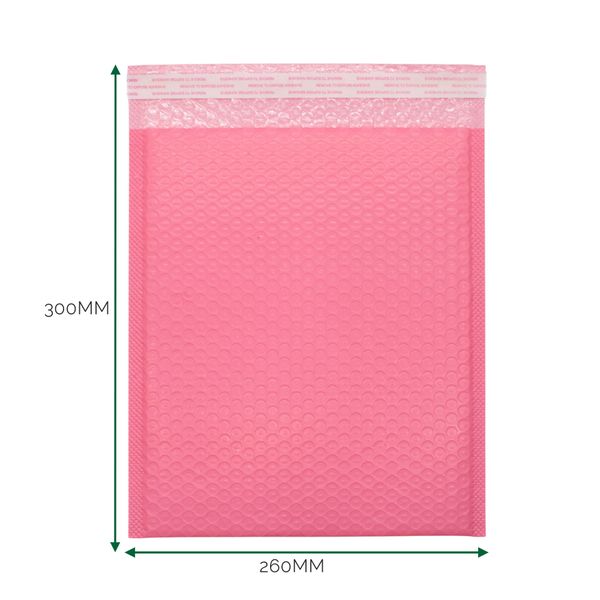 Růžová Polyetylénová Bublinková Obálka (260x300+40mm)