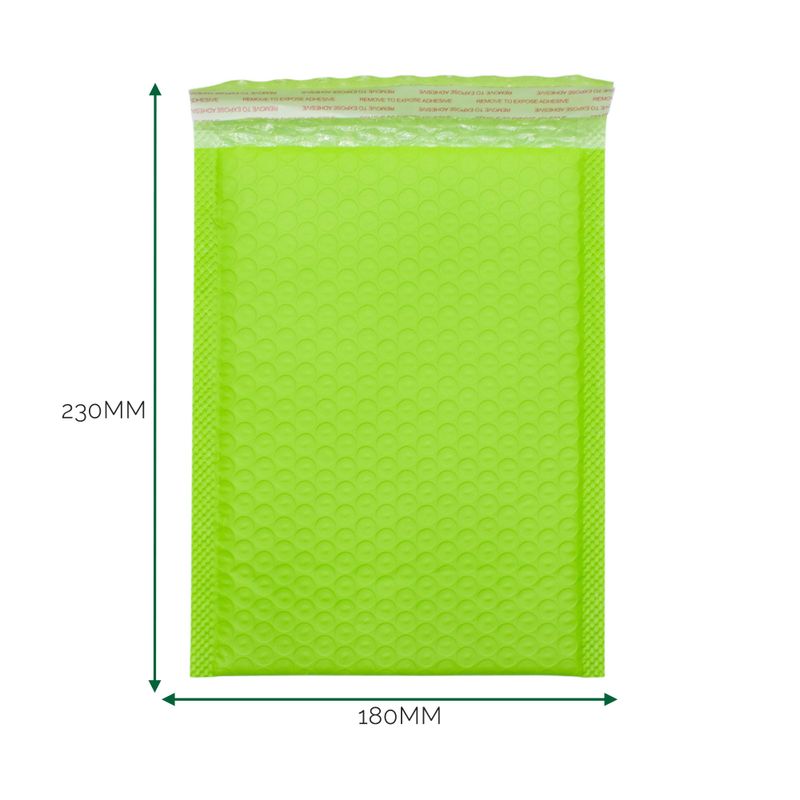 Zelená Polyetylénová Bublinková Obálka (180x230+40mm)