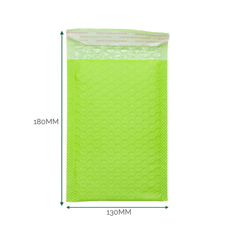 Zelená Polyetylénová Bublinková Obálka (130x180+40mm)
