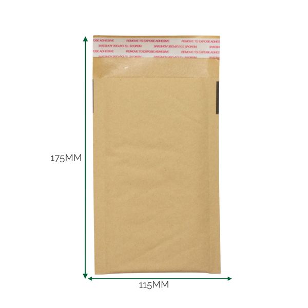 Obálka z Kraftového Papíru s Bublinkovou Fólií (115x175+40mm)