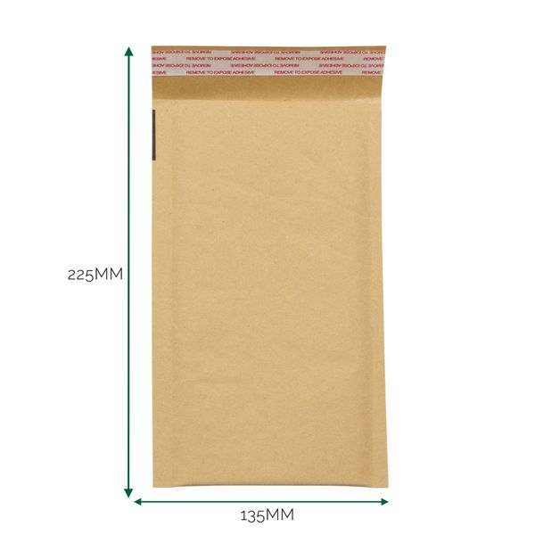 Obálka z Kraftového Papíru s Bublinkovou Fólií (135x225+40mm)