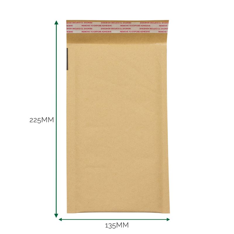 Obálka z Kraftového Papíru s Bublinkovou Fólií (135x225+40mm)