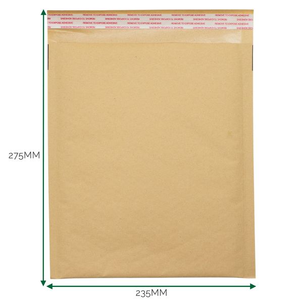 Obálka z Kraftového Papíru s Bublinkovou Fólií (235x275+40mm)