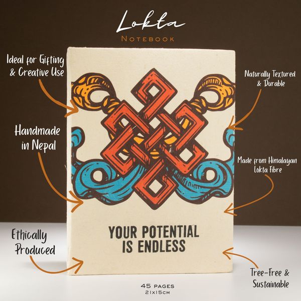 Velký Lokta Zápisník Inspirace  (21x15cm) - 45 listů - Your Potential - inc bookmark