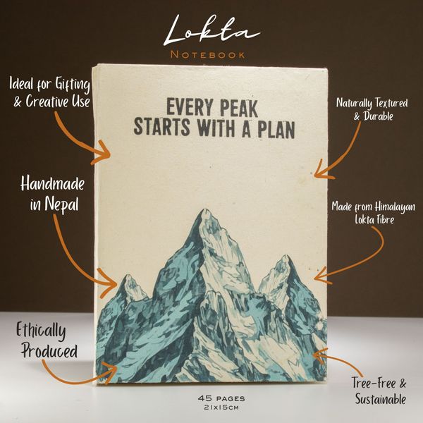 Velký Lokta Zápisník Inspirace  (21x15cm) - 45 listů - Every Peak - inc bookmark