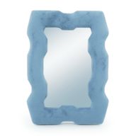 Měkké Vlnité Zrcadlo - Robustní Rám - Královská Modrá - 30.5x22.5x2.3cm
