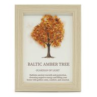 Obraz s Drahými Kameny - Strom Života - Baltický Jantar (20x14.7x1cm)