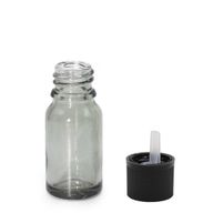 10ml skleněná lahvička s kapátkem v kouřově šedé barvě se zátkou odolnou proti dětem