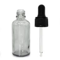 50 ml kouřově šedá skleněná kapací lahvička s černou pipetou
