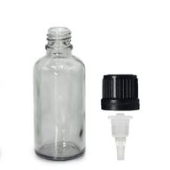 50 ml skleněná lahvička kouřově šedé barvy s kapátkovým uzávěrem