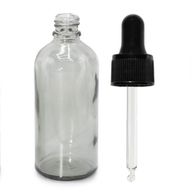 100 ml skleněná lahvička s kapátkem ve kouřově šedé barvě a s černou pipetou