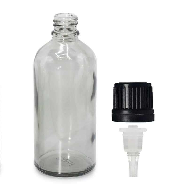 100 ml kouřově šedá skleněná lahvička s kapátkovým uzávěrem