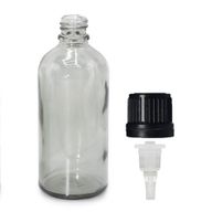 100 ml kouřově šedá skleněná lahvička s kapátkovým uzávěrem