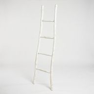 Velký Žebřík ze Dřeva Kemu- 1.5m - Bílý Vymývaný - Japonský Styl