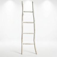 Velký Žebřík ze Dřeva Kemu- 1.5m - Bílý Vymývaný - Japonský Styl