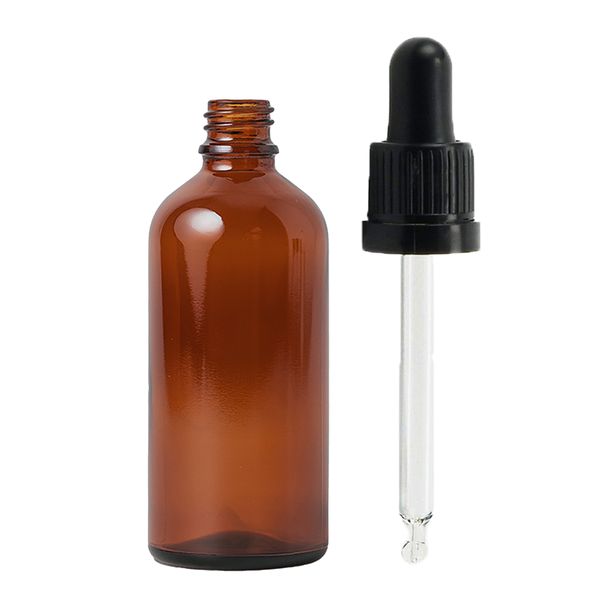 50 ml jantarová skleněná lahvička se černou pipetou