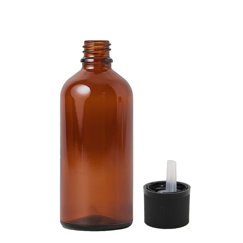 50 ml jantarová skleněná kapací lahvička s dětskou pojistkou
