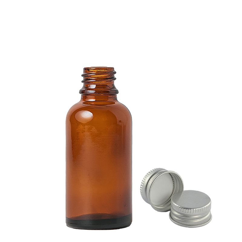 30ml ambrózní skleněná lahvička s kapátkem a hliníkovým víčkem