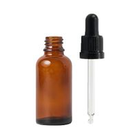 30 ml jantarová skleněná lahvička s černou pipetou