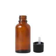 30ml ambrová skleněná lahvička s kapátkem a uzávěrem s dětskou pojistkou