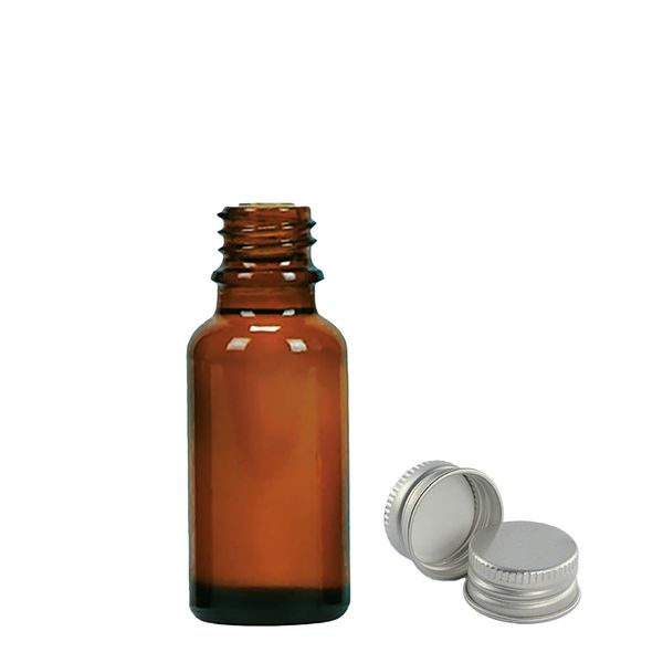 20ml Jantarová Skleněná Lahvička s Hliníkovým Uzávěrem