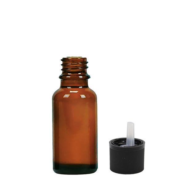 20ml Jantarová Skleněná Lahvička s Uzávěrem s Dětskou Pojistkou