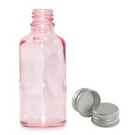 100ml Lahviča z Růžového Skla with s Hliníkovým Uzávěrem