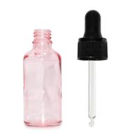30ml Lahviča z Růžového Skla s Černou Pipetou