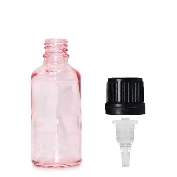 30ml Lahviča z Růžového Skla s Kapátkem