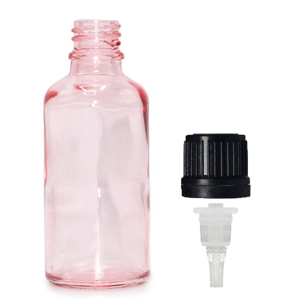100ml Lahviča z Růžového Skla s Kapátkem