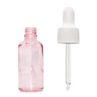 10ml Lahviča z Růžového Skla s Bílou Pipetou