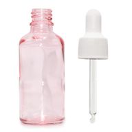 100ml Lahviča z Růžového Skla s Bílou Pipetou
