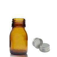 30ml Jantarová Skleněná Lékovka s Hliníkovým Uzávěrem
