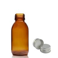 100ml Jantarová Skleněná Lékovka s Hliníkovým Uzávěrem