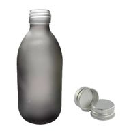300ml Šedá Skleněná Lékovka s Hliníkovým Uzávěrem