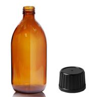 500ml Jantarová Skleněná Lékovka s Uzávěrem
