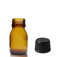 30ml Jantarová Skleněná Lékovka s Uzávěrem