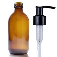 300ml Jantarová Skleněná Lékovka s Dávkovací Pumpičkou